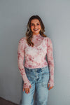 Sheer Pink Floral Top