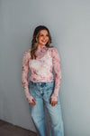 Sheer Pink Floral Top