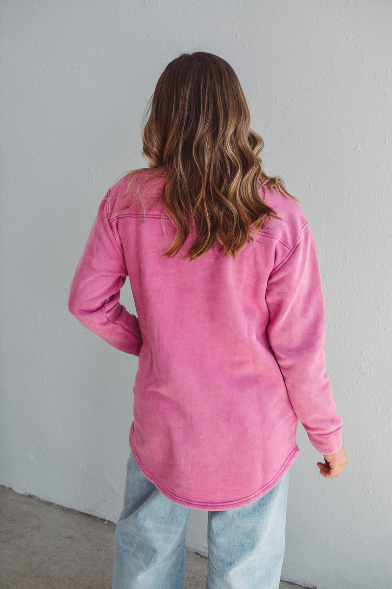 Pink Snap Shacket