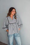 Santorini Stripe Navy Top