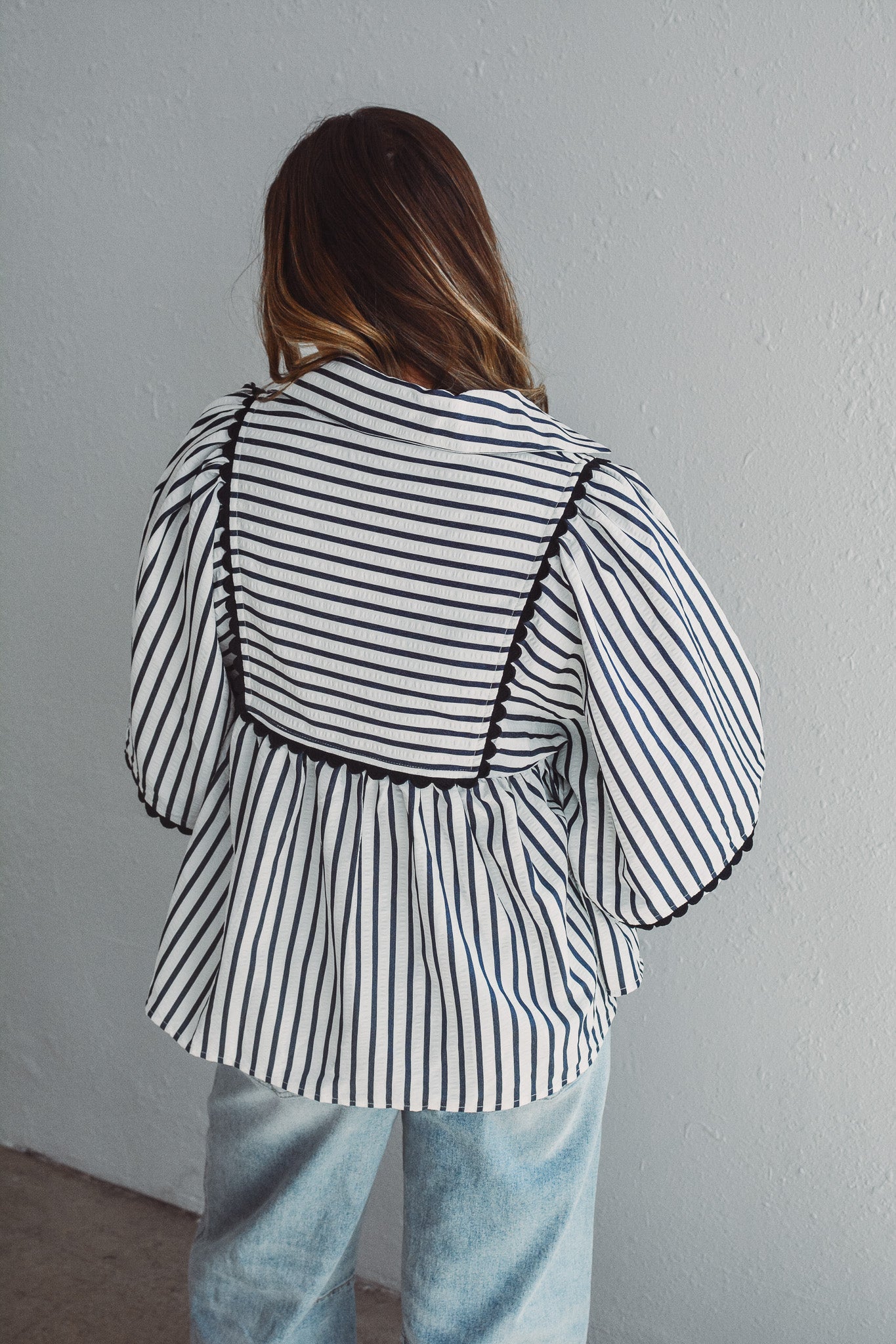 Santorini Stripe Navy Top