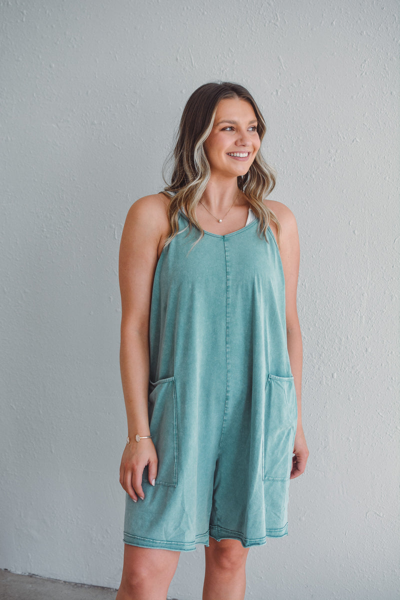 Mavin Mineral Teal Romper