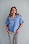 Periwinkle Hooded Pullover