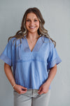 Periwinkle Hooded Pullover