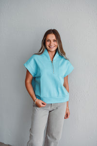 Tammy Aqua Half Zip