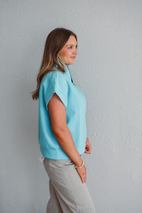 Tammy Aqua Half Zip