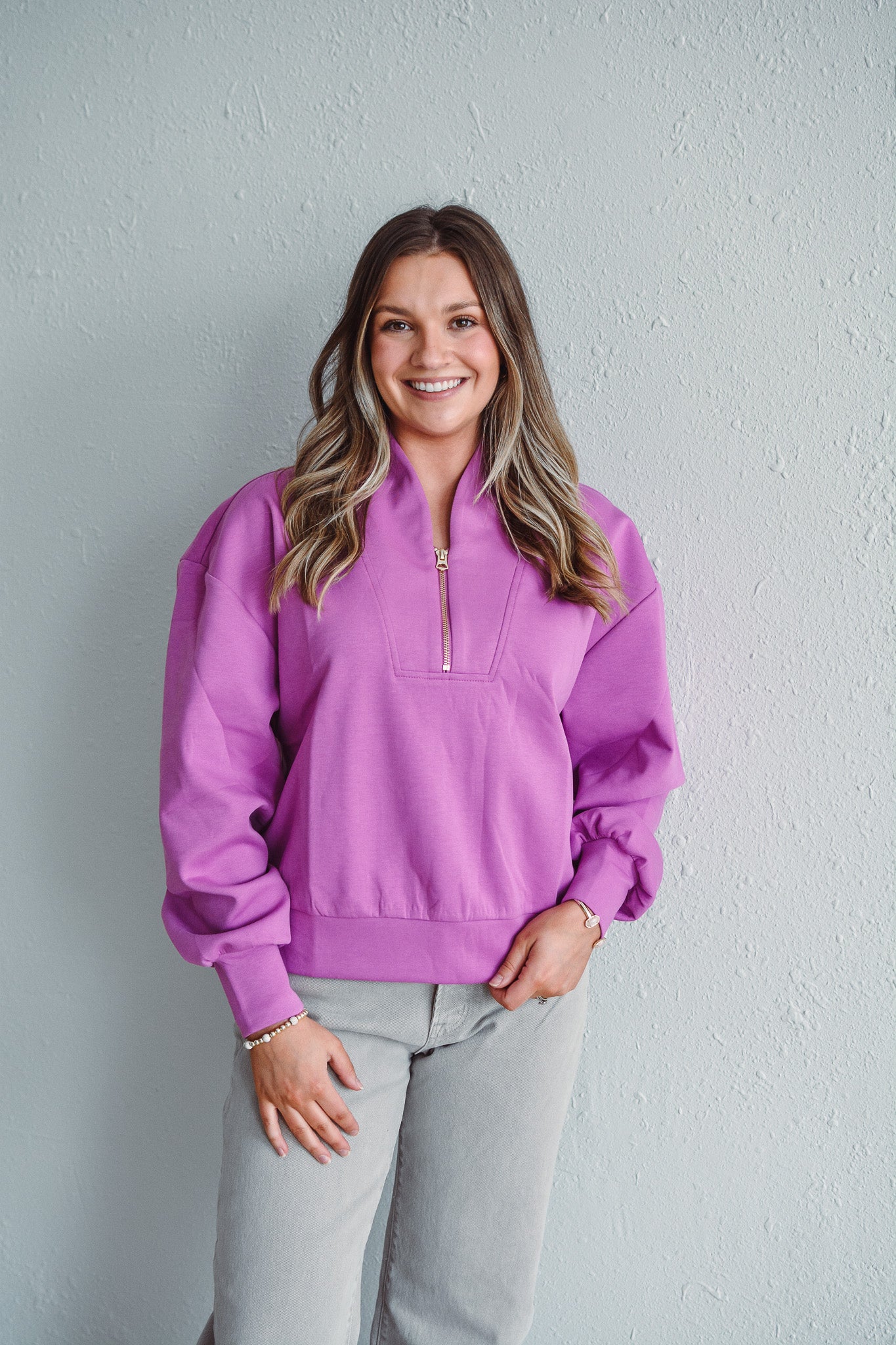 Jemma Magenta Half Zip