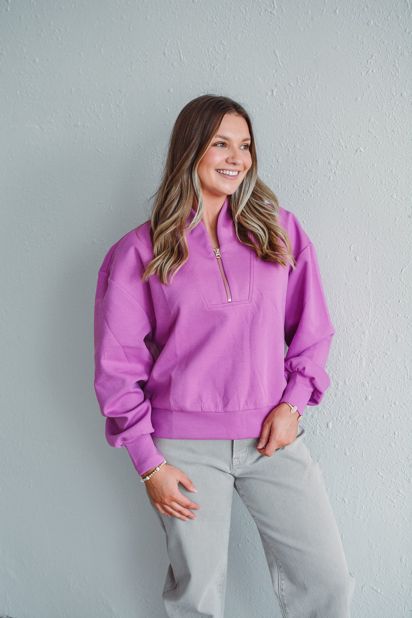 Jemma Magenta Half Zip