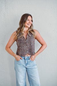 Lila Leopard Vest