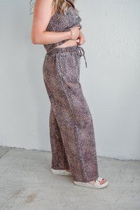 Lila Leopard Twill Pants