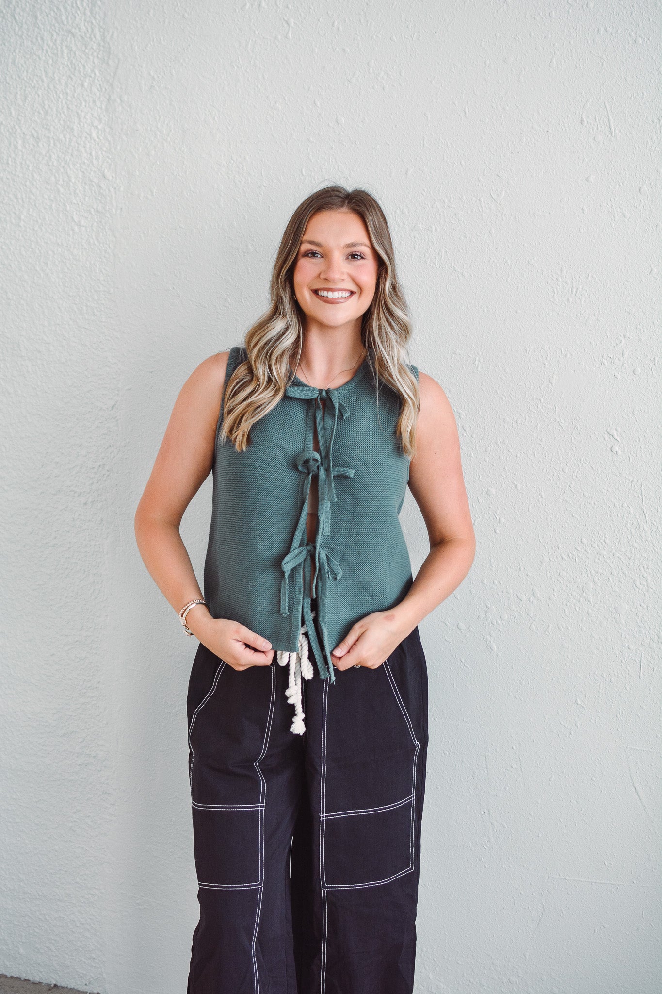 Tiera Sage Tie Vest