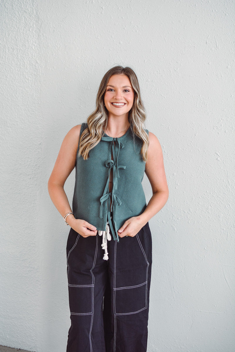 Tiera Sage Tie Vest