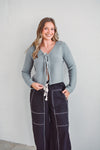 Tiera Grey Tie Cardi