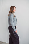 Tiera Grey Tie Cardi
