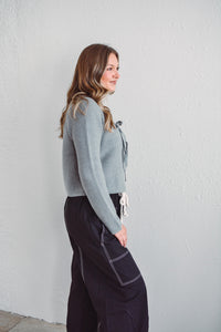 Tiera Grey Tie Cardi