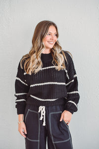 Stella Black Striped Sweater