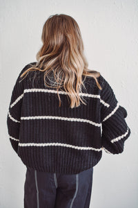 Stella Black Striped Sweater