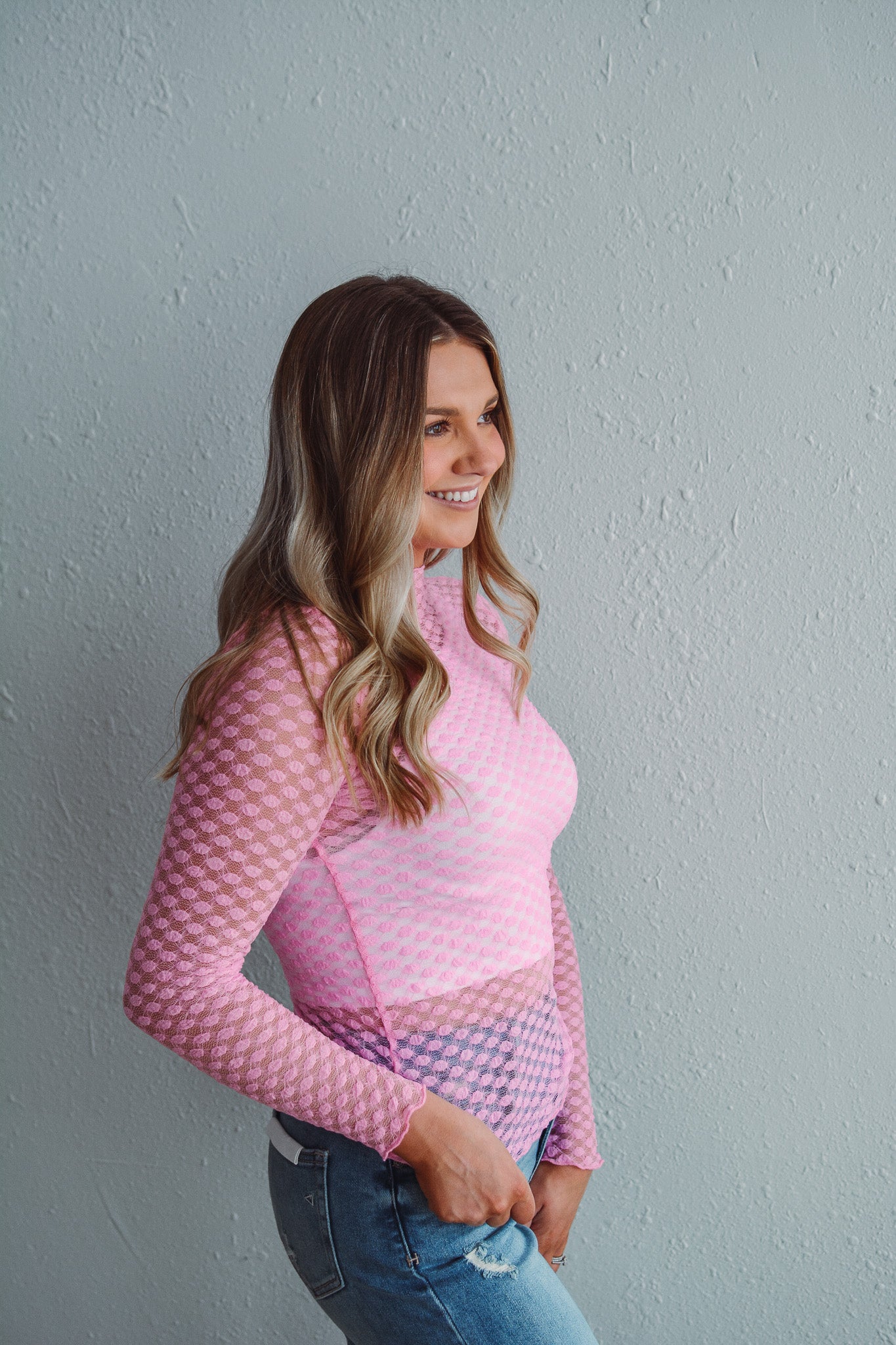 Playfully Pink Mesh Top