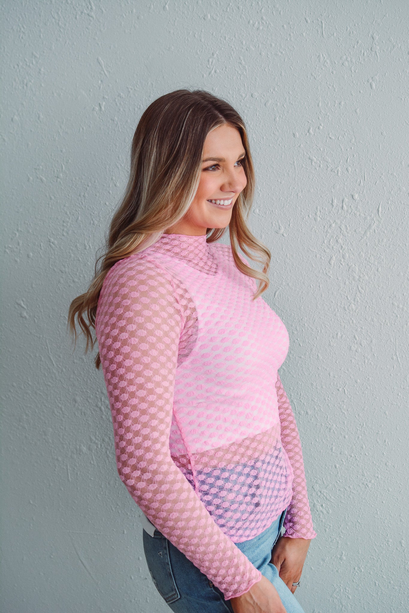 Playfully Pink Mesh Top