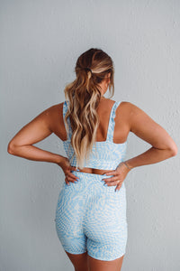 Wavy Blue Biker Shorts