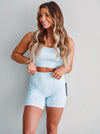 Wavy Blue Biker Shorts