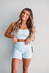 Wavy Blue Biker Shorts