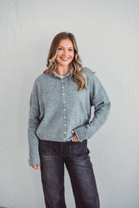 Heather Grey Piper Cardigan
