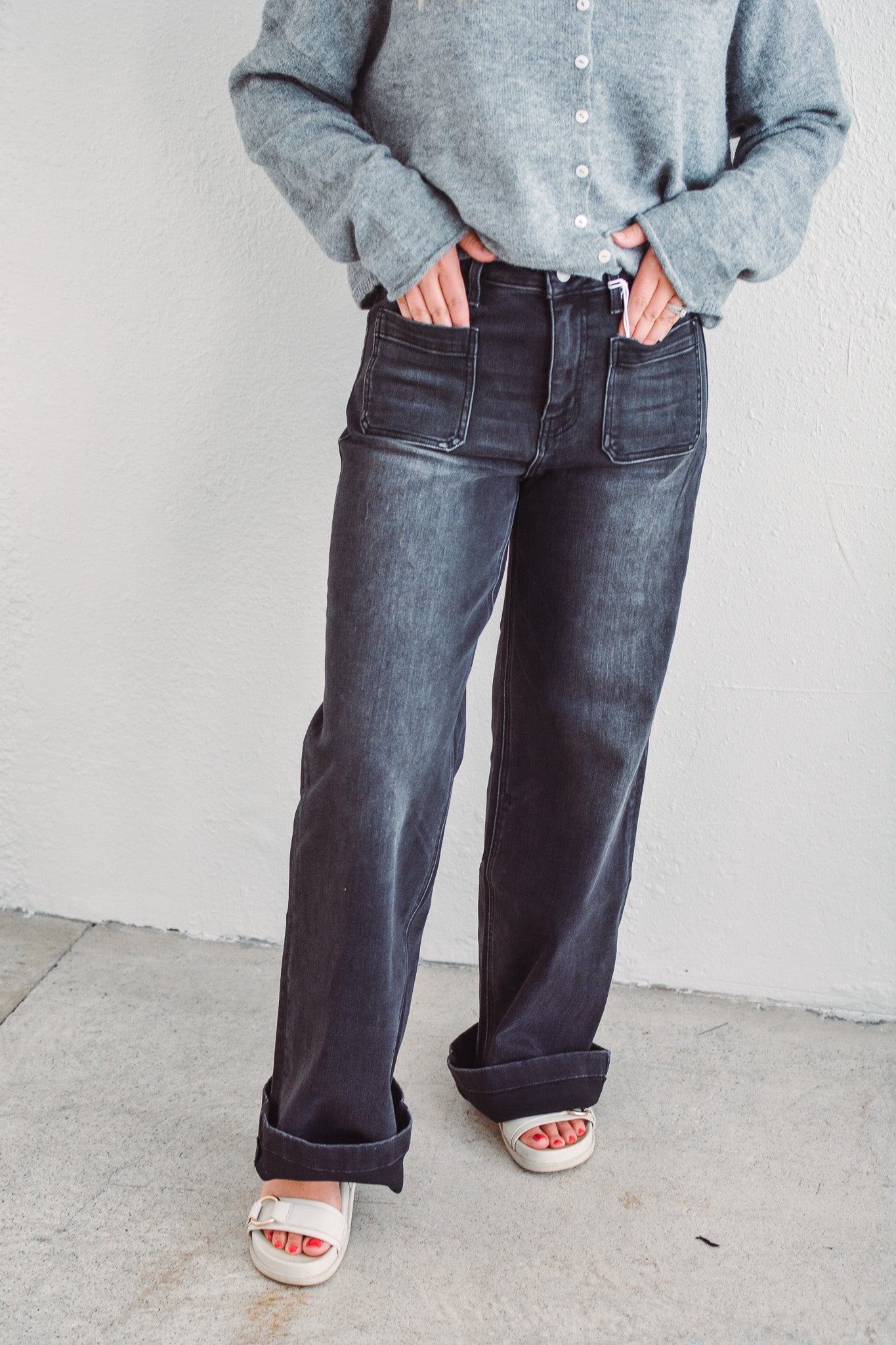 Tina High Rise Dark Trouser