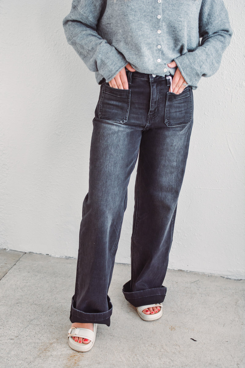 Tina High Rise Dark Trouser