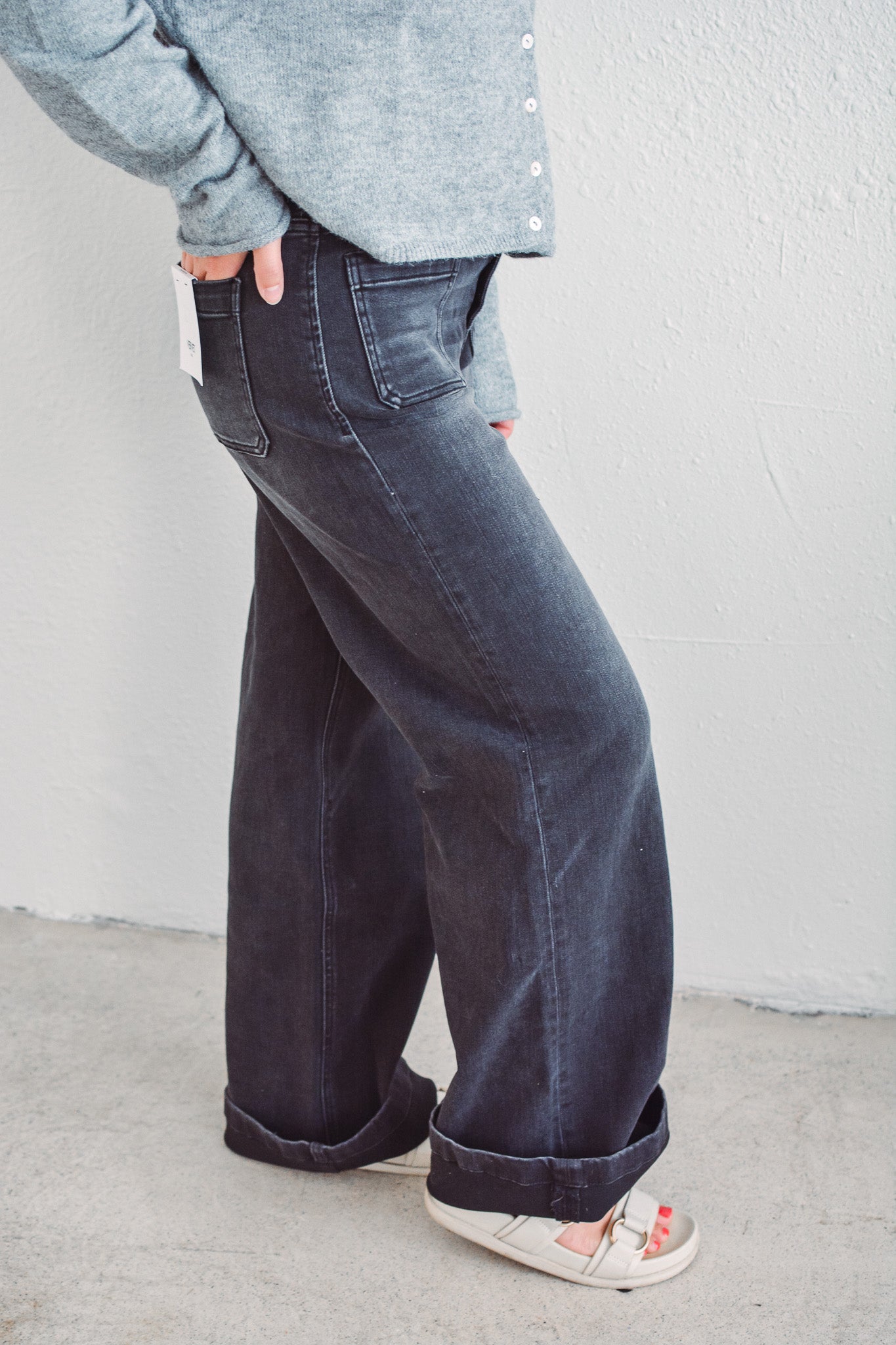 Tina High Rise Dark Trouser