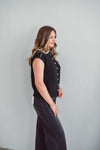 Piper Black Vest Cardigan