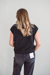 Piper Black Vest Cardigan