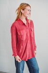 Garnet Red Waffle Jacket