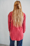 Garnet Red Waffle Jacket