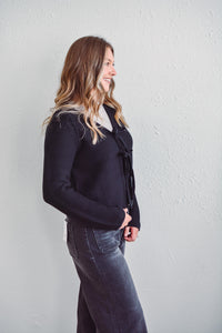 Tiera Black Tie Cardi