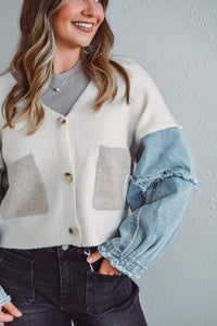 Denim Knit Cardigan