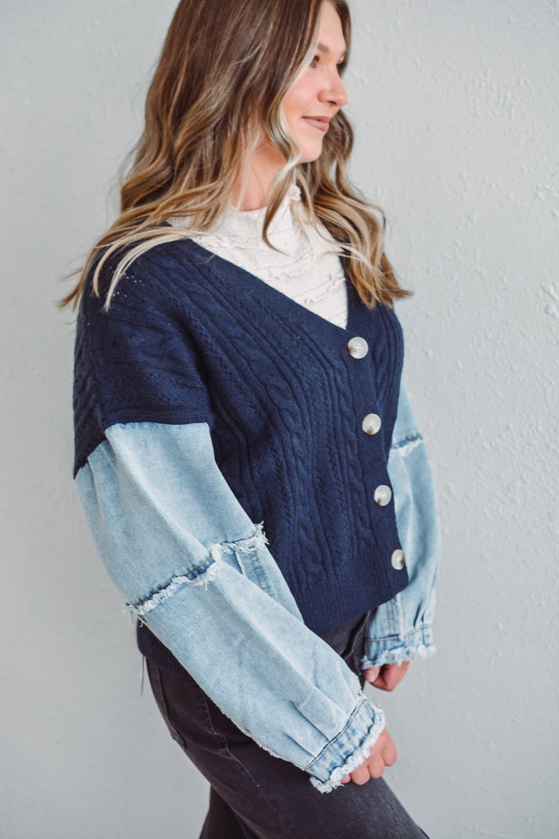 Navy Knit Cardigan