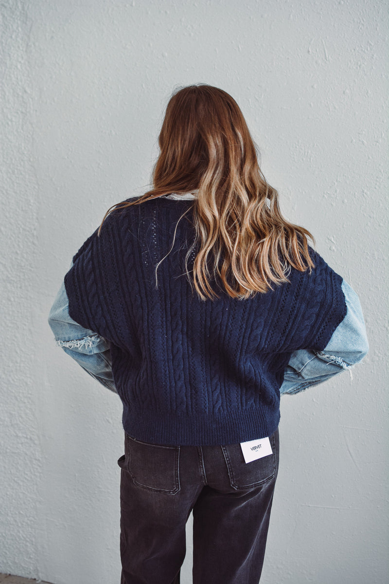 Navy Knit Cardigan
