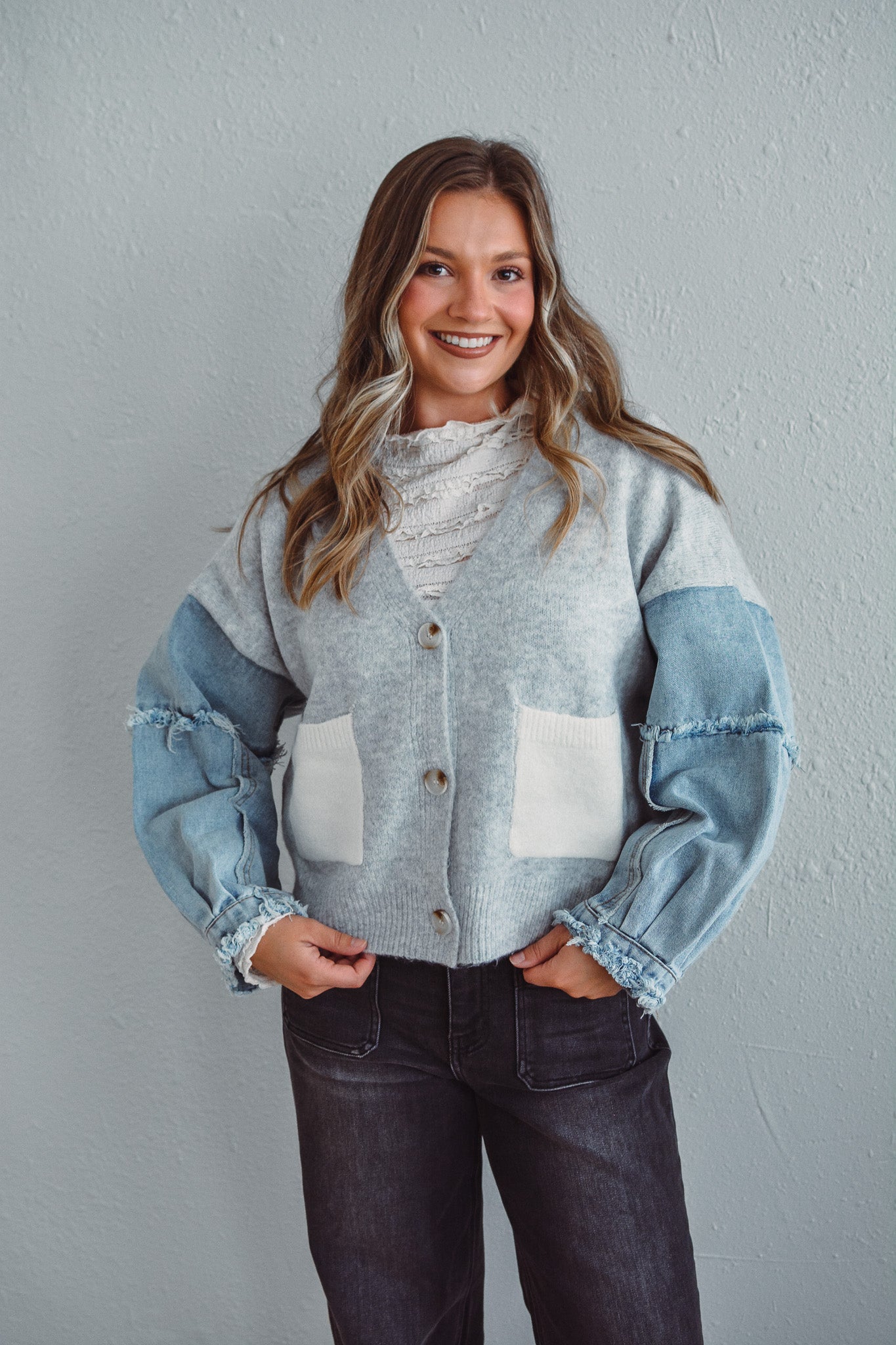 Grey Knit Cardigan