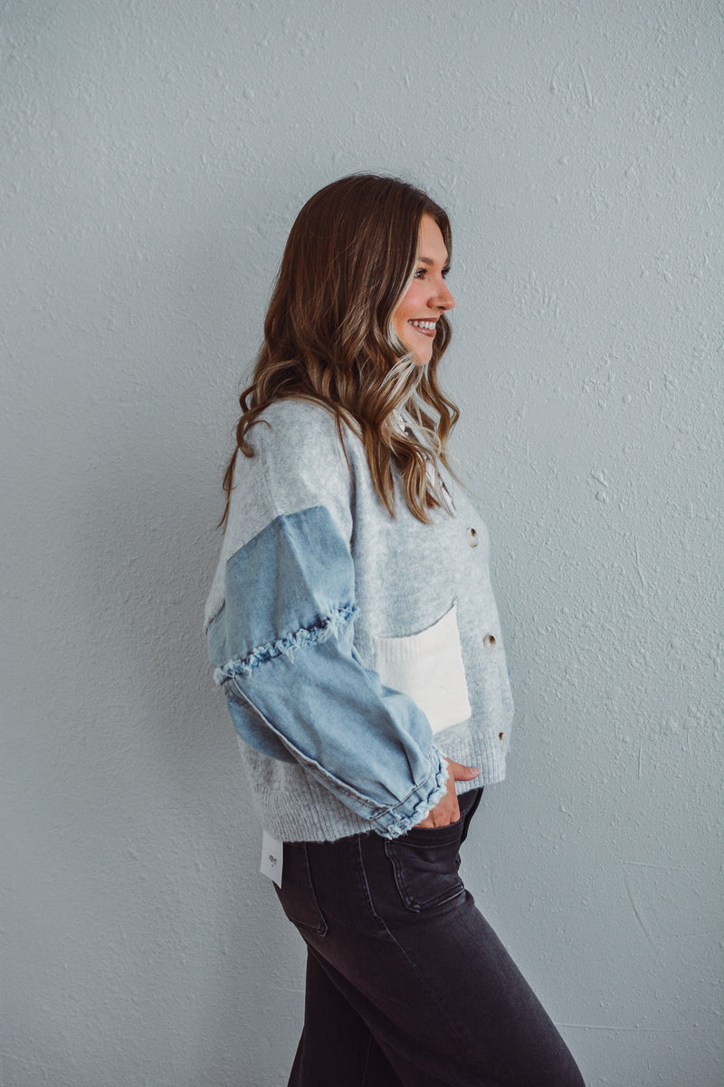 Grey Knit Cardigan