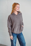 Espresso Waffle Knit Hoodie
