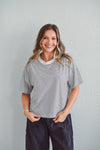 Drop Shoulder Striped Top