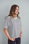 Drop Shoulder Striped Top