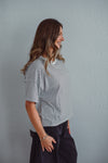 Drop Shoulder Striped Top