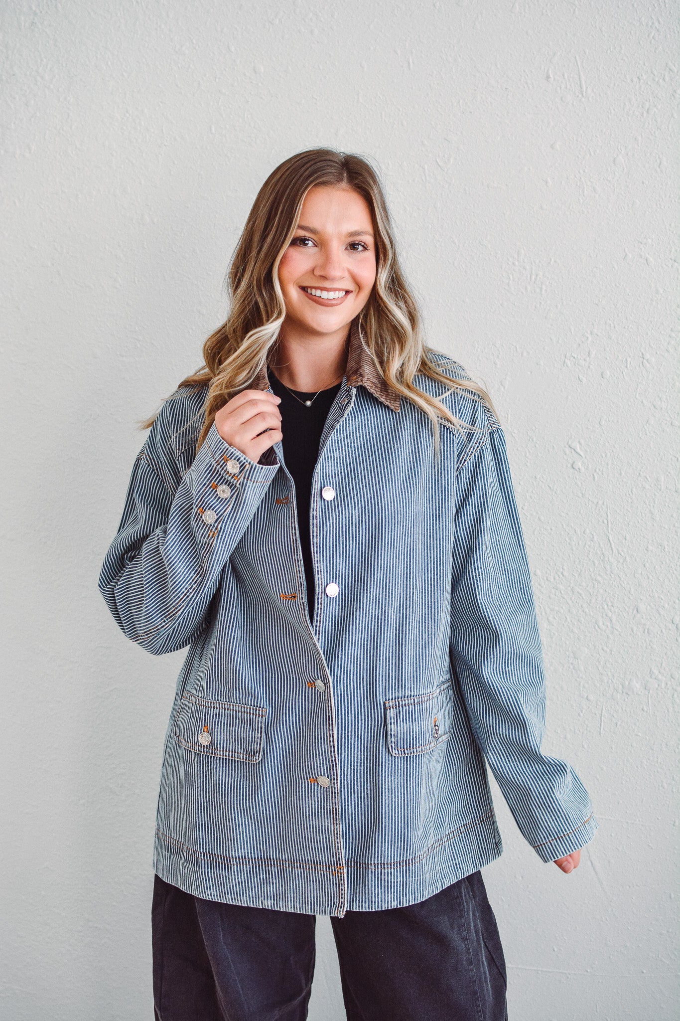 Dakota Collared Striped Jacket