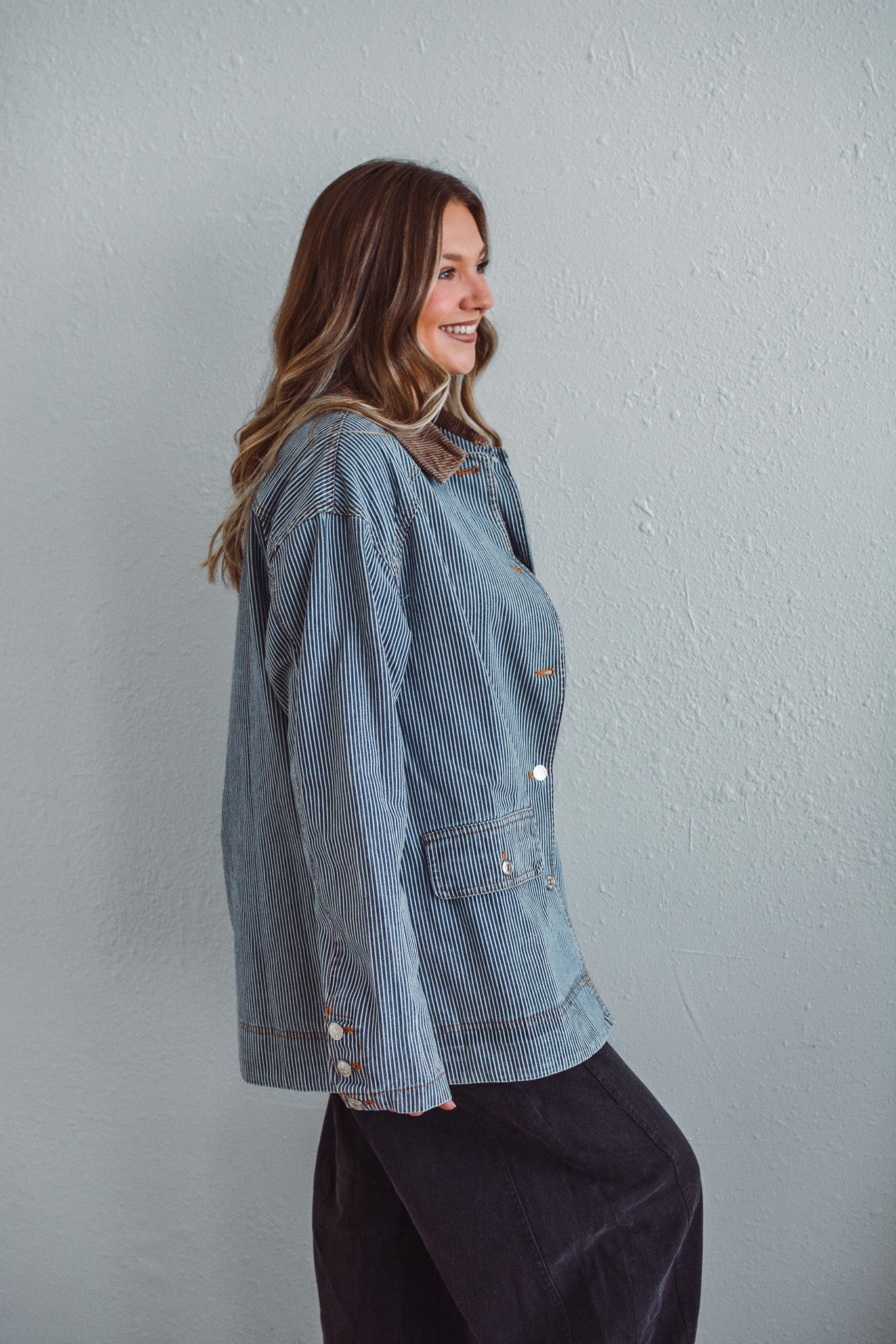 Dakota Collared Striped Jacket