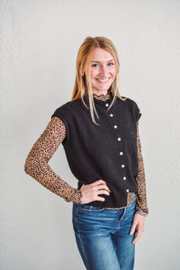 Cheetah Mesh Top