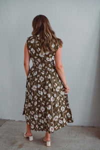 Filly Olive Floral Dress