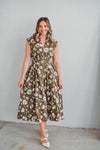 Filly Olive Floral Dress