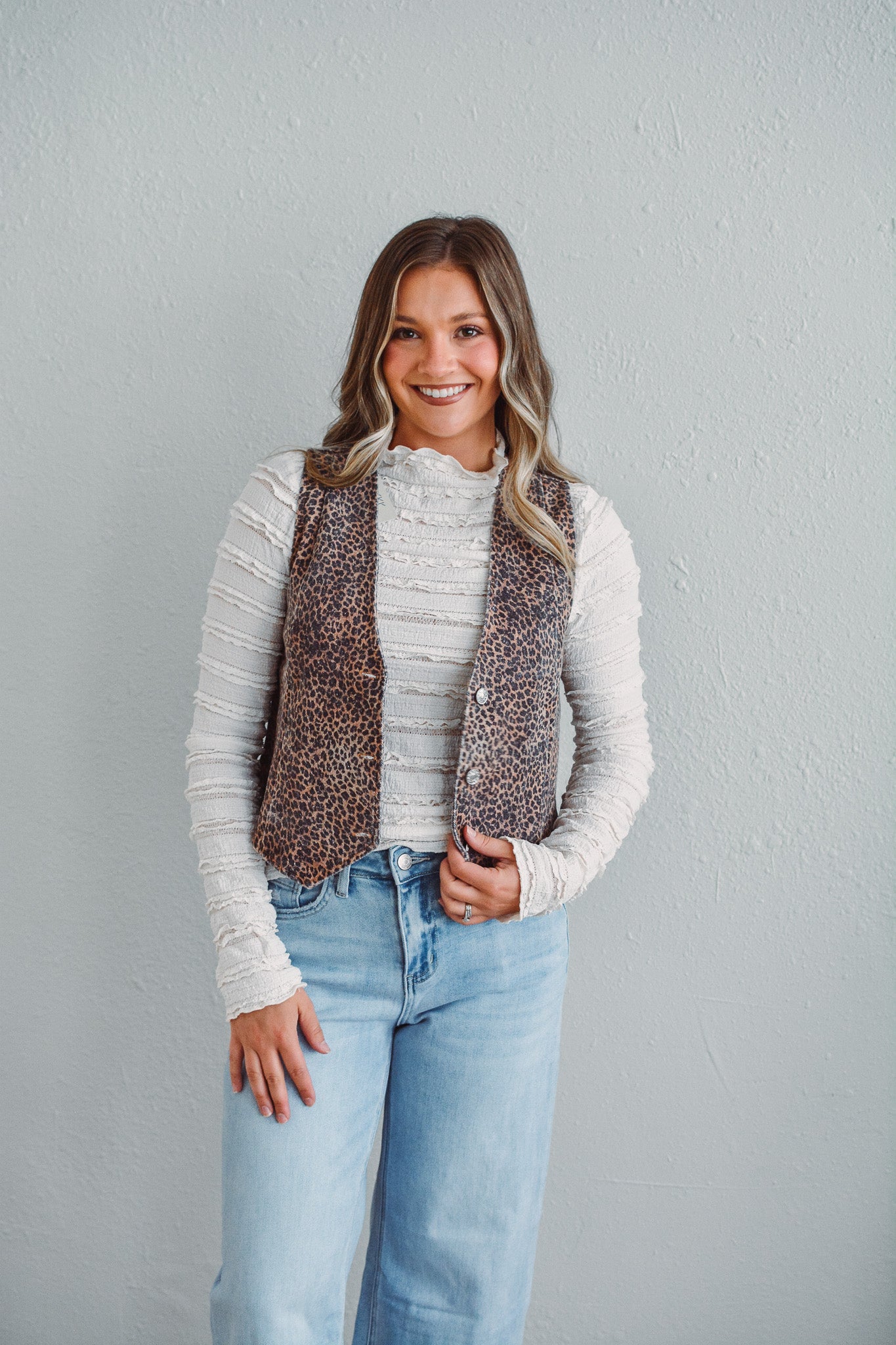 Lila Leopard Vest